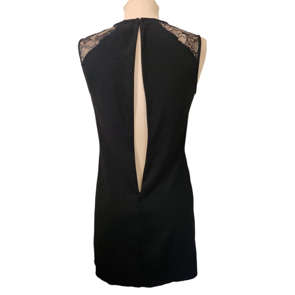 ALLSAINTS "Prism" Black Lace Trimmed Mini Dress - Size 4 - Picture 10 of 15